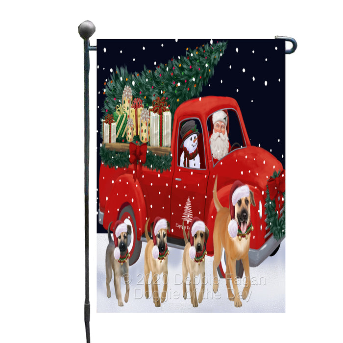 Christmas Express Delivery Red Truck Running Chinook Dogs Garden Flag GFLG66456