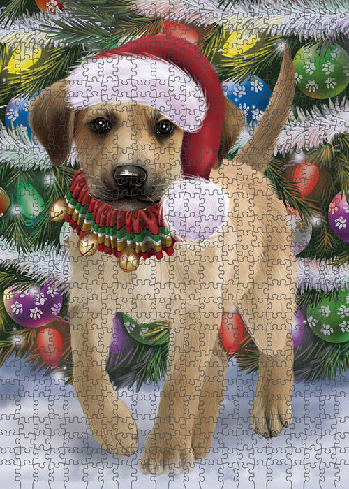 Chistmas Trotting in the Snow Chinook Dog Portrait Jigsaw Puzzle for Adults Animal Interlocking Puzzle Game Unique Gift for Dog Lover's with Metal Tin Box PZL958