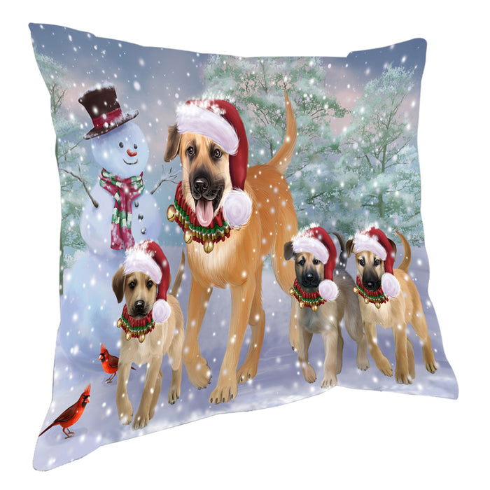 Christmas Running Family Chinook Dogs Pillow with Top Quality High-Resolution Images - Ultra Soft Pet Pillows for Sleeping - Reversible & Comfort - Ideal Gift for Dog Lover - Cushion for Sofa Couch Bed - 100% Polyester