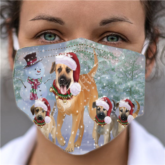 Christmas Running Fammily Chinook Dogs Face Mask FM48711