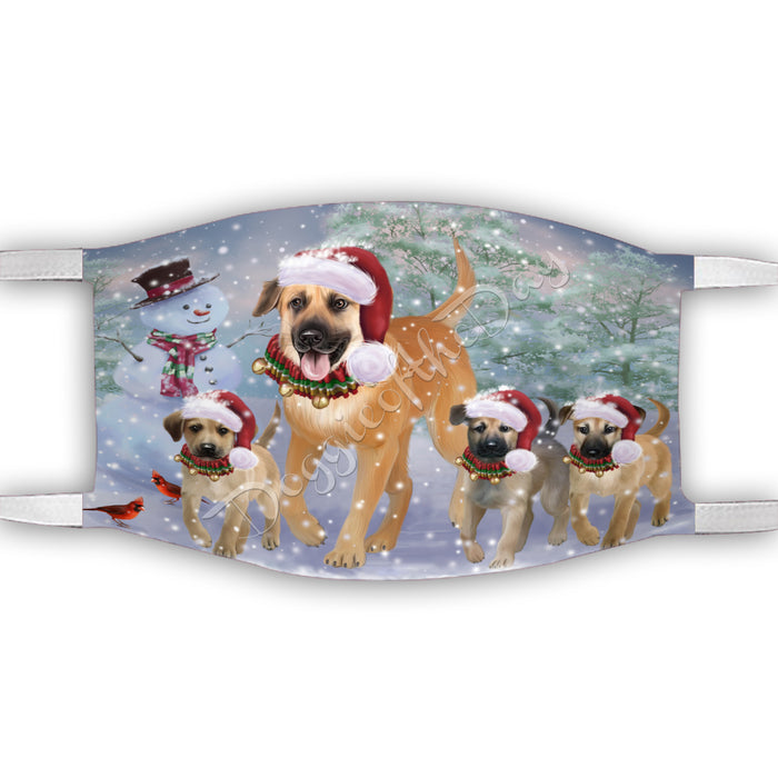 Christmas Running Fammily Chinook Dogs Face Mask FM48711