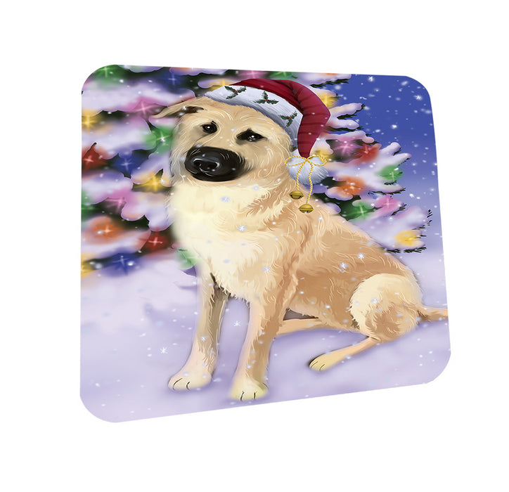 Winterland Wonderland Chinook Dog In Christmas Holiday Scenic Background Coasters Set of 4 CST55658
