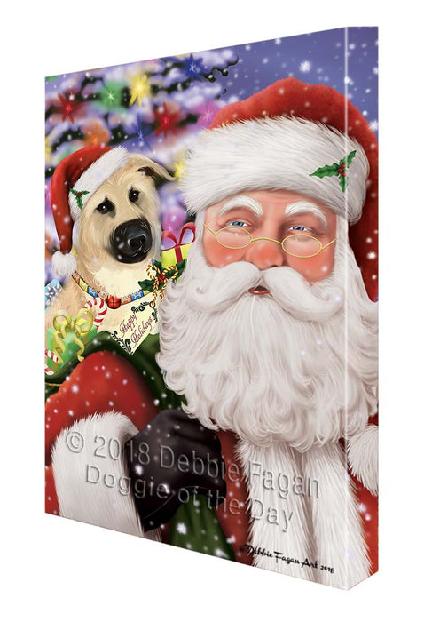 Santa Carrying Chinook Dog and Christmas Presents Canvas Print Wall Art Décor CVS119447