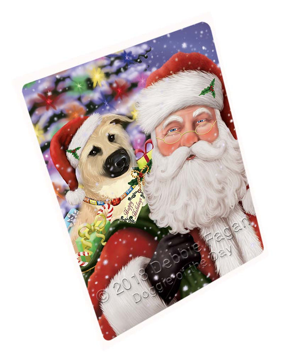 Santa Carrying Chinook Dog and Christmas Presents Large Refrigerator / Dishwasher Magnet RMAG95280
