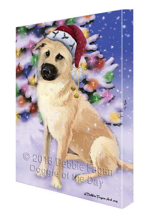Winterland Wonderland Chinook Dog In Christmas Holiday Scenic Background Canvas Print Wall Art Décor CVS121229
