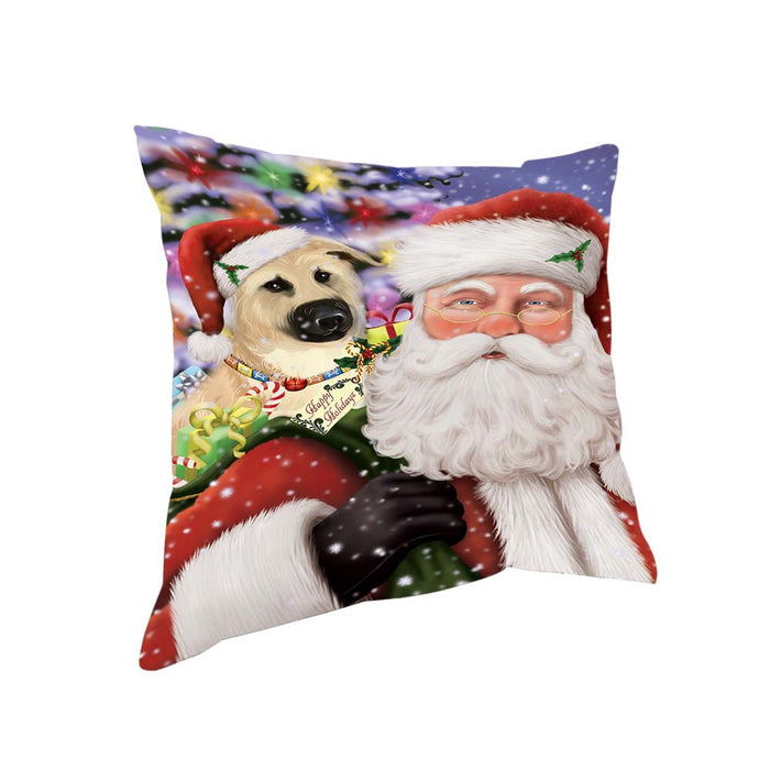 Santa Carrying Chinook Dog and Christmas Presents Pillow PIL70936