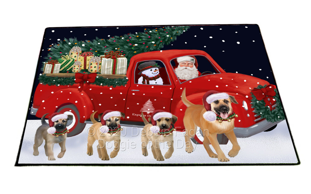 Christmas Express Delivery Red Truck Running Chinook Dogs Indoor/Outdoor Welcome Floormat - Premium Quality Washable Anti-Slip Doormat Rug FLMS56596