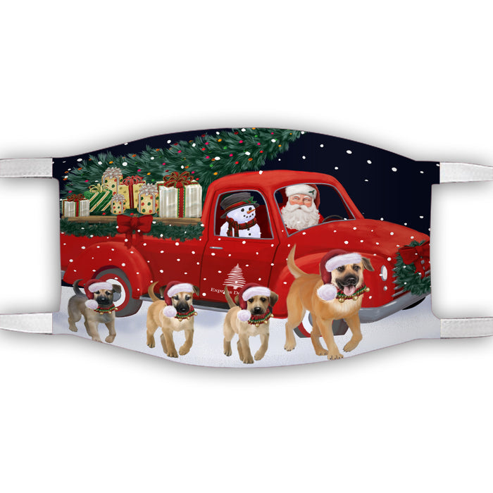 Christmas Express Delivery Red Truck Running Chinook Dogs Face Mask FM49860
