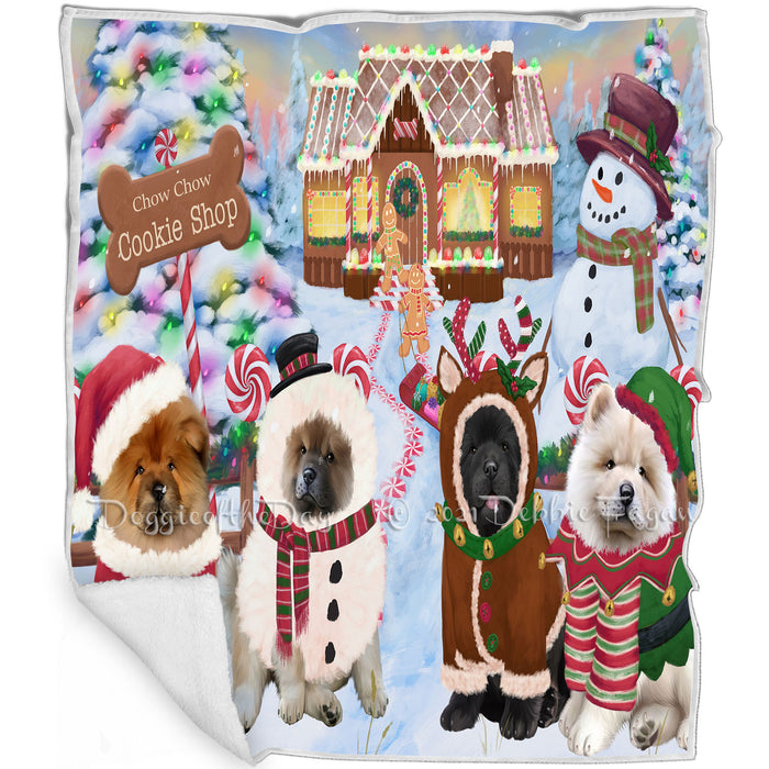 Holiday Gingerbread Cookie Shop Chow Chows Dog Blanket BLNKT126957