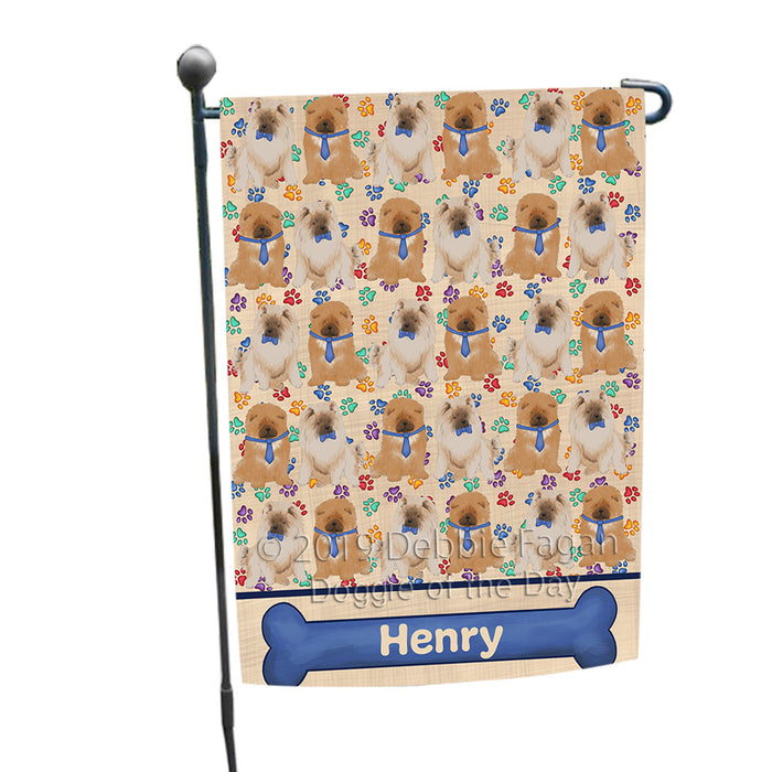 Rainbow Paw Print Chow Chow Dogs Garden Flag GFLG65242