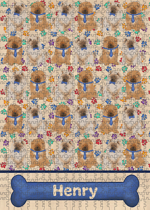 Rainbow Paw Print Chow Chow Dogs Puzzle with Photo Tin PUZL97688