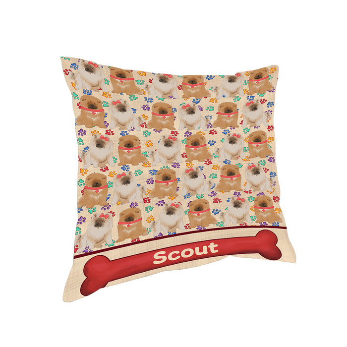 Rainbow Paw Print Chow Chow Dogs Pillow PIL84076