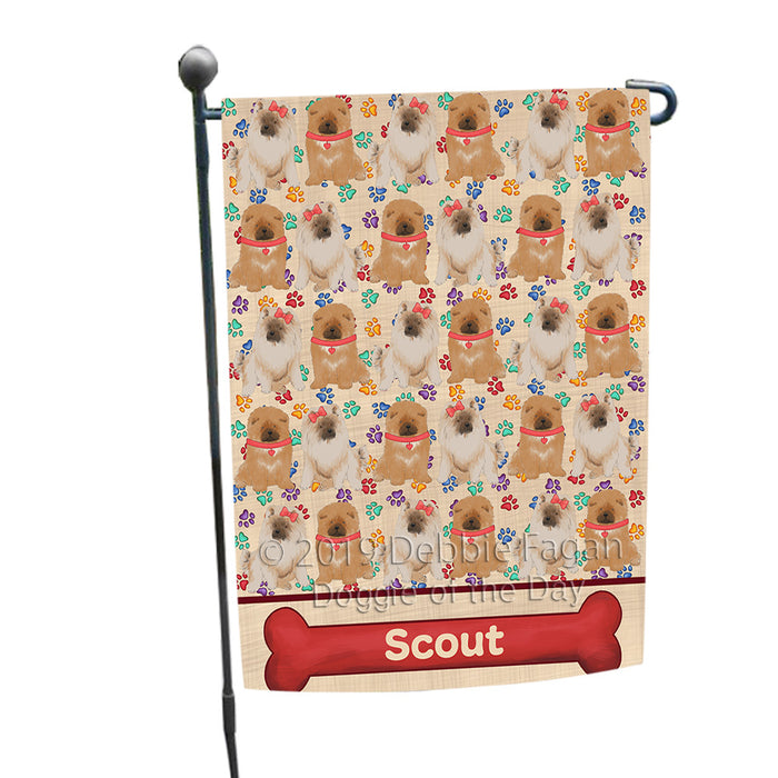 Rainbow Paw Print Chow Chow Dogs Garden Flag GFLG65243