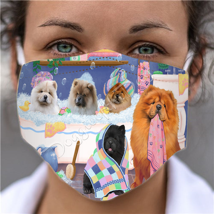 Rub A Dub Dogs In A Tub  Chow Chow Dogs Face Mask FM49495