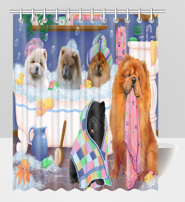 Rub A Dub Dogs In A Tub Chow Chow Dogs Shower Curtain