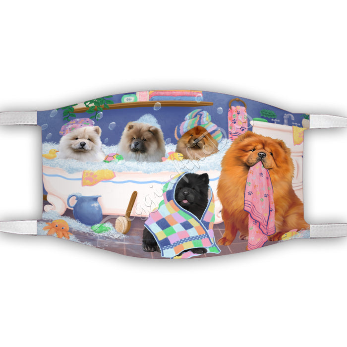 Rub A Dub Dogs In A Tub  Chow Chow Dogs Face Mask FM49495