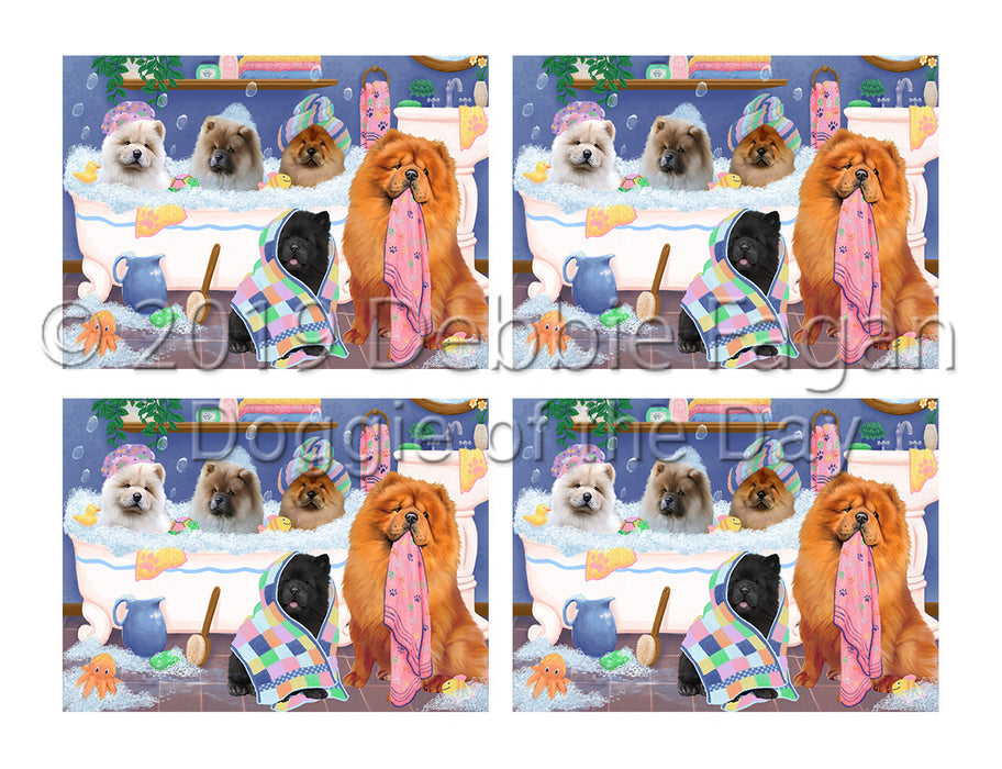 Rub A Dub Dogs In A Tub Chow Chow Dogs Placemat