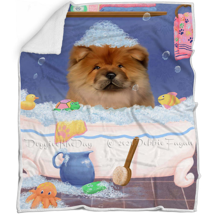 Rub A Dub Dog In A Tub Chow Chow Dog Blanket BLNKT143049