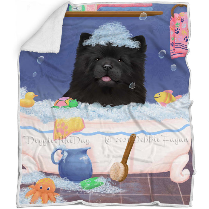 Rub A Dub Dog In A Tub Chow Chow Dog Blanket BLNKT143046
