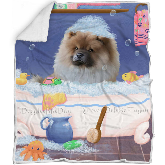Rub A Dub Dog In A Tub Chow Chow Dog Blanket BLNKT143047