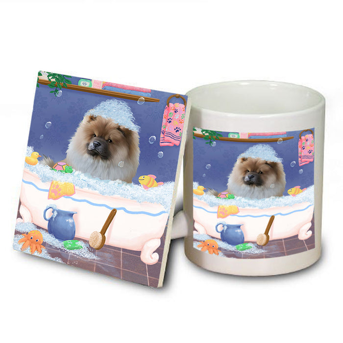 Rub A Dub Dog In A Tub Chow Chow Dog Mug and Coaster Set MUC57339
