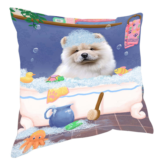 Rub A Dub Dog In A Tub Chow Chow Dog Pillow with Top Quality High-Resolution Images - Ultra Soft Pet Pillows for Sleeping - Reversible & Comfort - Ideal Gift for Dog Lover - Cushion for Sofa Couch Bed - 100% Polyester, PILA90499