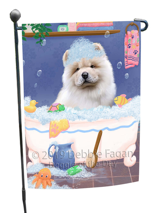 Rub A Dub Dog In A Tub Chow Chow Dog Garden Flag GFLG66204