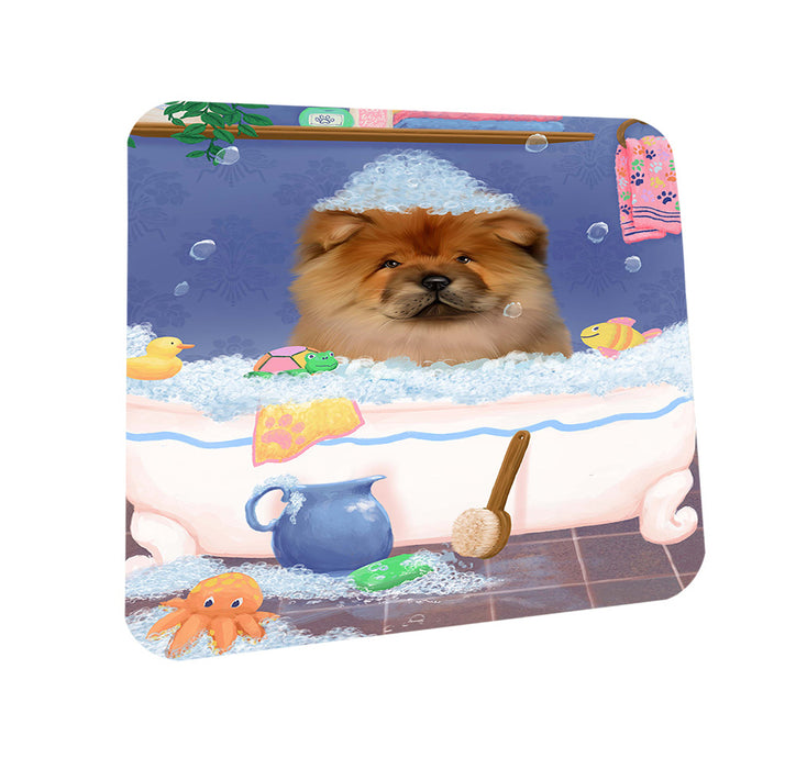 Rub A Dub Dog In A Tub Chow Chow Dog Coasters Set of 4 CST57307