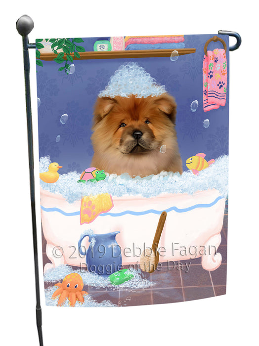 Rub A Dub Dog In A Tub Chow Chow Dog Garden Flag GFLG66205