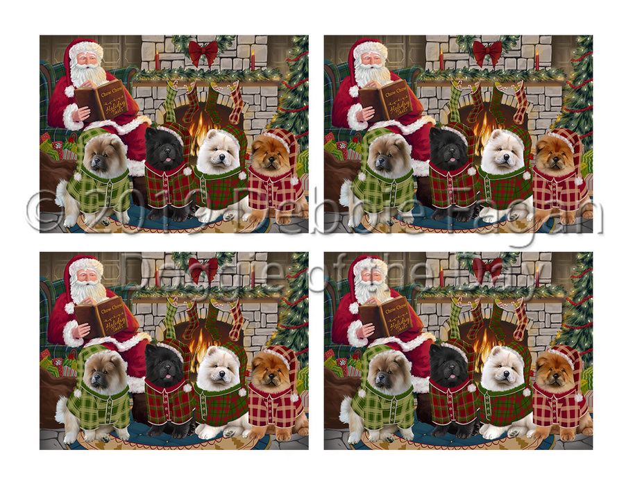 Christmas Cozy Holiday Fire Tails Chow Chow Dogs Placemat
