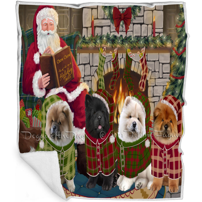 Christmas Cozy Holiday Tails Chow Chows Dog Blanket BLNKT115473