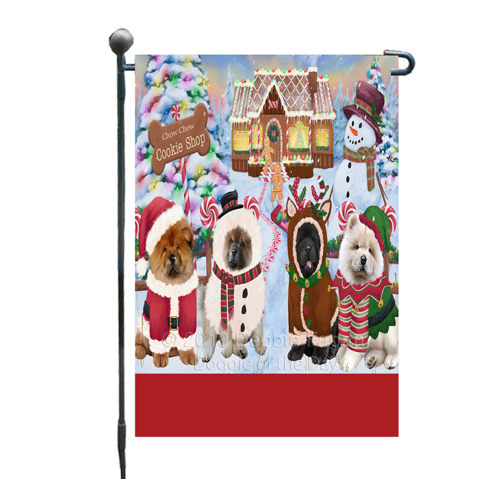 Personalized Holiday Gingerbread Cookie Shop Chow Chow Dogs Custom Garden Flags GFLG-DOTD-A59197