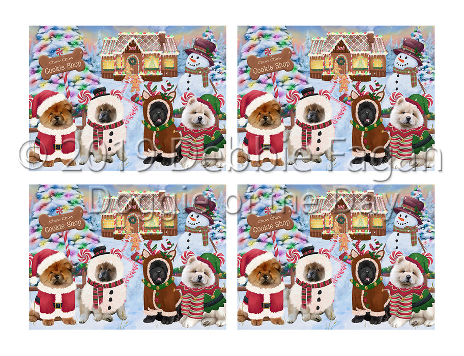 Holiday Gingerbread Cookie Chow Chow Dogs Placemat