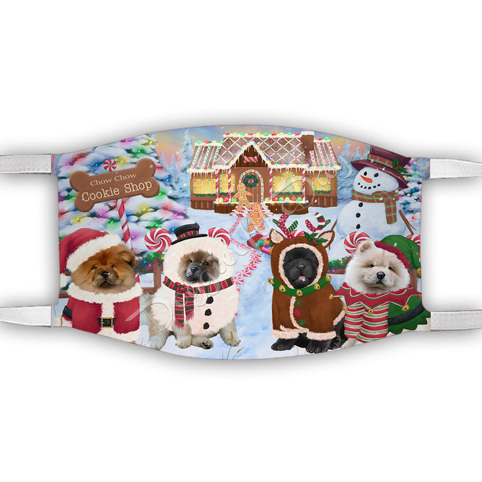 Holiday Gingerbread Cookie Chow Chow Dogs Shop Face Mask FM48886
