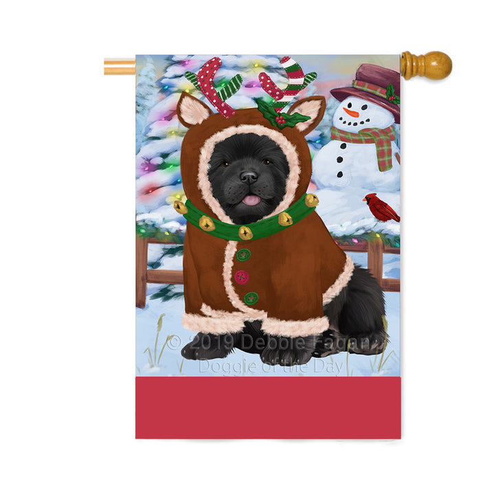 Personalized Gingerbread Candyfest Chow Chow Dog Custom House Flag FLG63794
