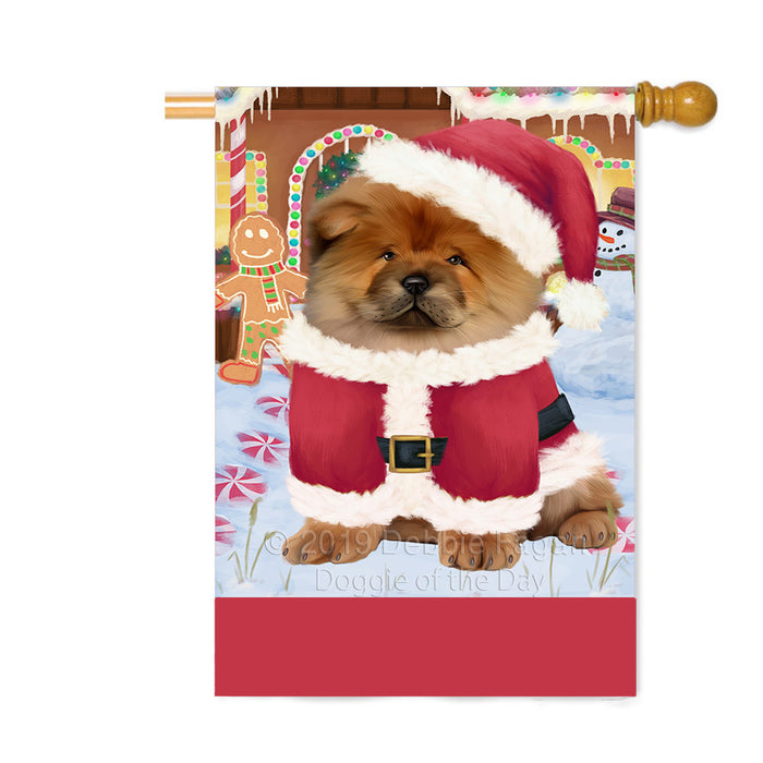 Personalized Gingerbread Candyfest Chow Chow Dog Custom House Flag FLG63795