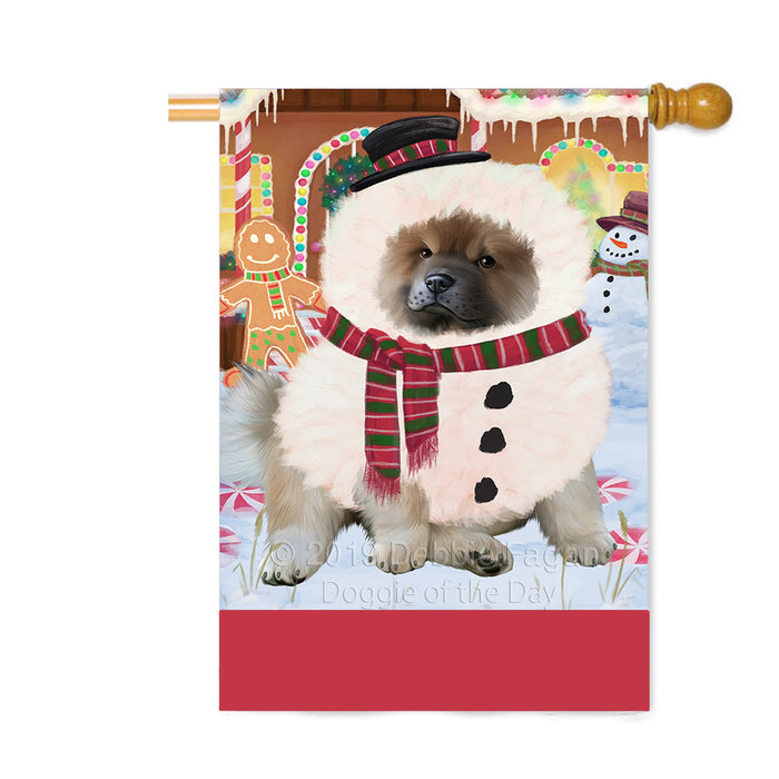 Personalized Gingerbread Candyfest Chow Chow Dog Custom House Flag FLG63796