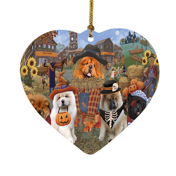 Halloween 'Round Town Chihuahua Dogs Heart Christmas Ornament HPOR57488