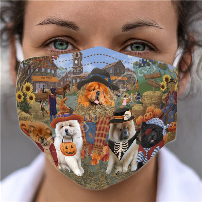 Halloween 'Round Town Chow Chow Dogs Face Mask FM49945