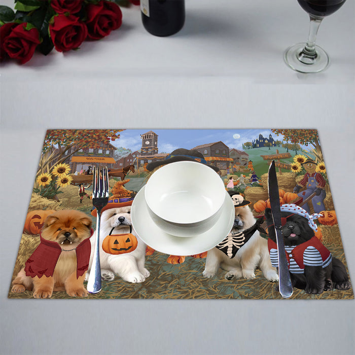 Halloween 'Round Town Chow Chow Dogs Placemat