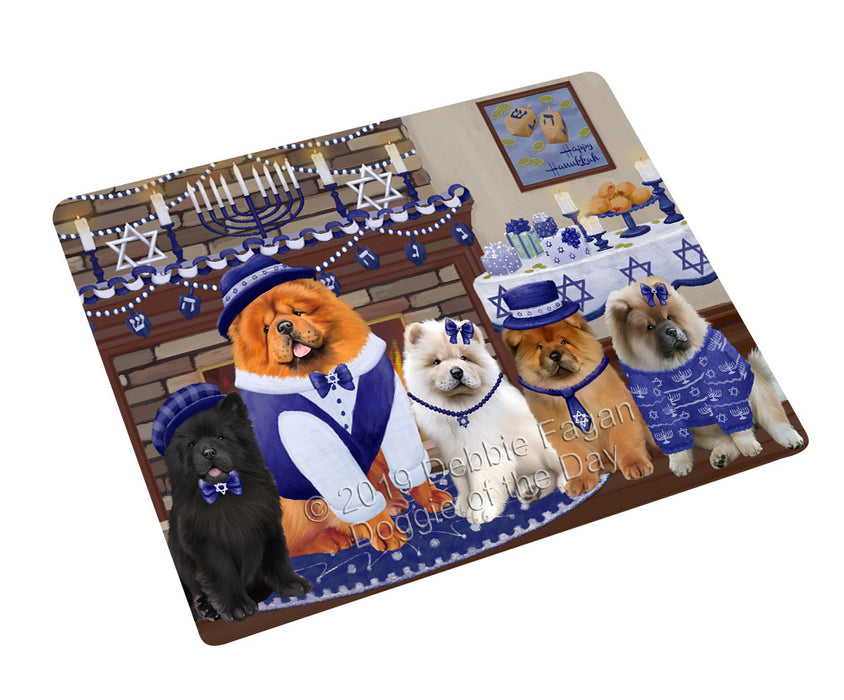 Happy Hanukkah Family and Happy Hanukkah Both Chow Chow Dogs Magnet MAG77632 (Small 5.5" x 4.25")