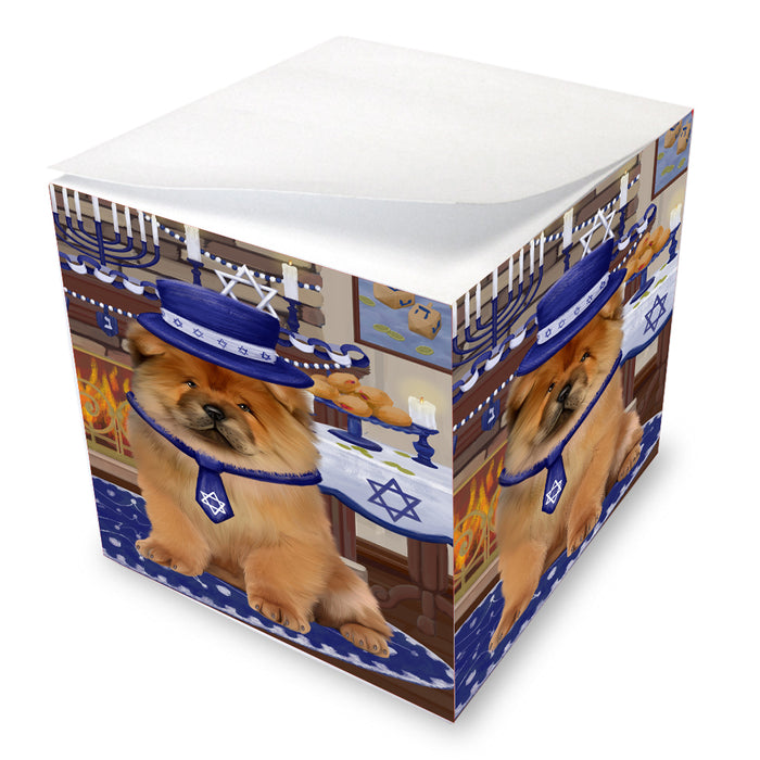 Happy Hanukkah Family Chow Chow Dogs note cube NOC-DOTD-A56695