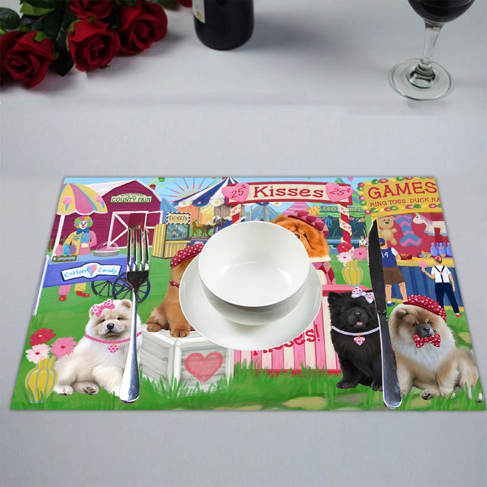 Carnival Kissing Booth Chow Chow Dogs Placemat