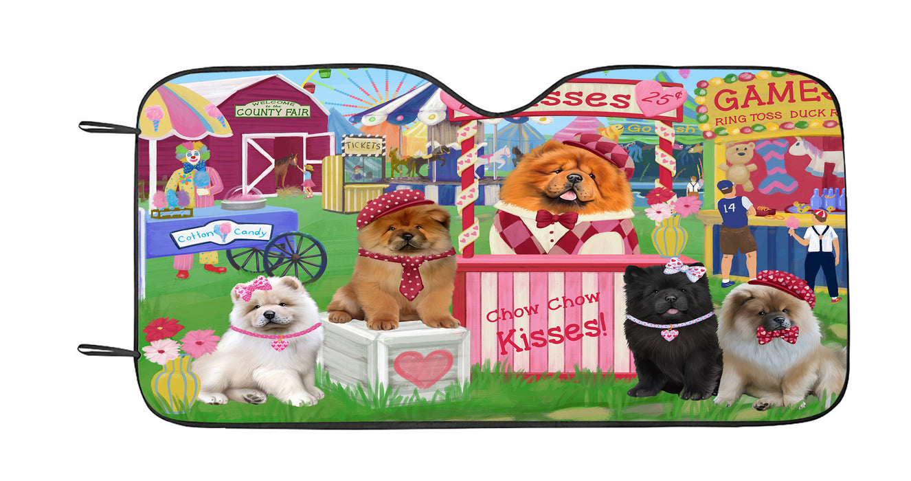 Carnival Kissing Booth Chow Chow Dogs Car Sun Shade