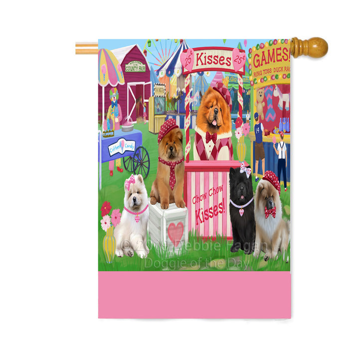 Personalized Carnival Kissing Booth Chow Chow Dogs Custom House Flag FLG63599