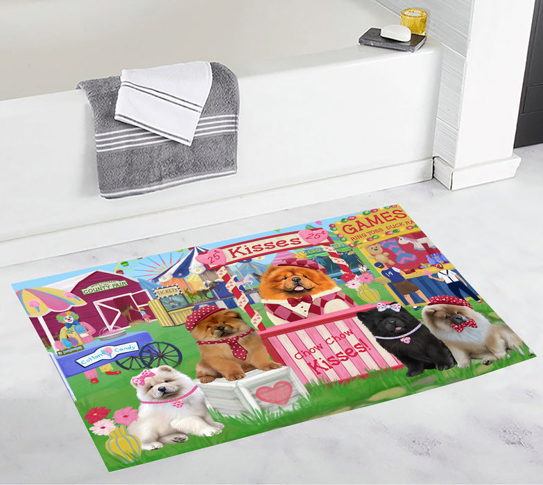 Carnival Kissing Booth Chow Chow Dogs Bath Mat