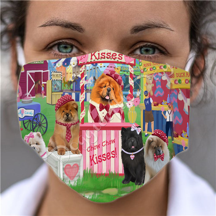 Carnival Kissing Booth Chow Chow Dogs Face Mask FM48036