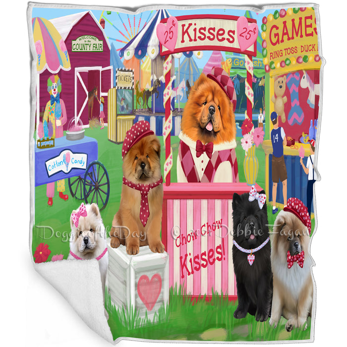 Carnival Kissing Booth Chow Chows Dog Blanket BLNKT121872