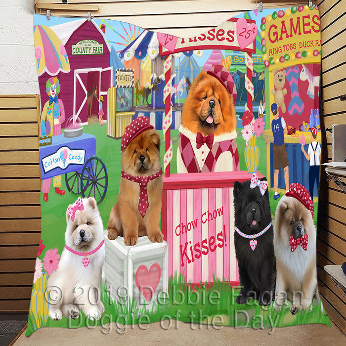 Carnival Kissing Booth Chow Chow Dogs Quilt