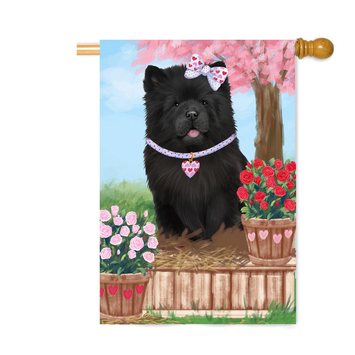 Personalized Rosie 25 Cent Kisses Chow Chow Dog Custom House Flag FLG64839